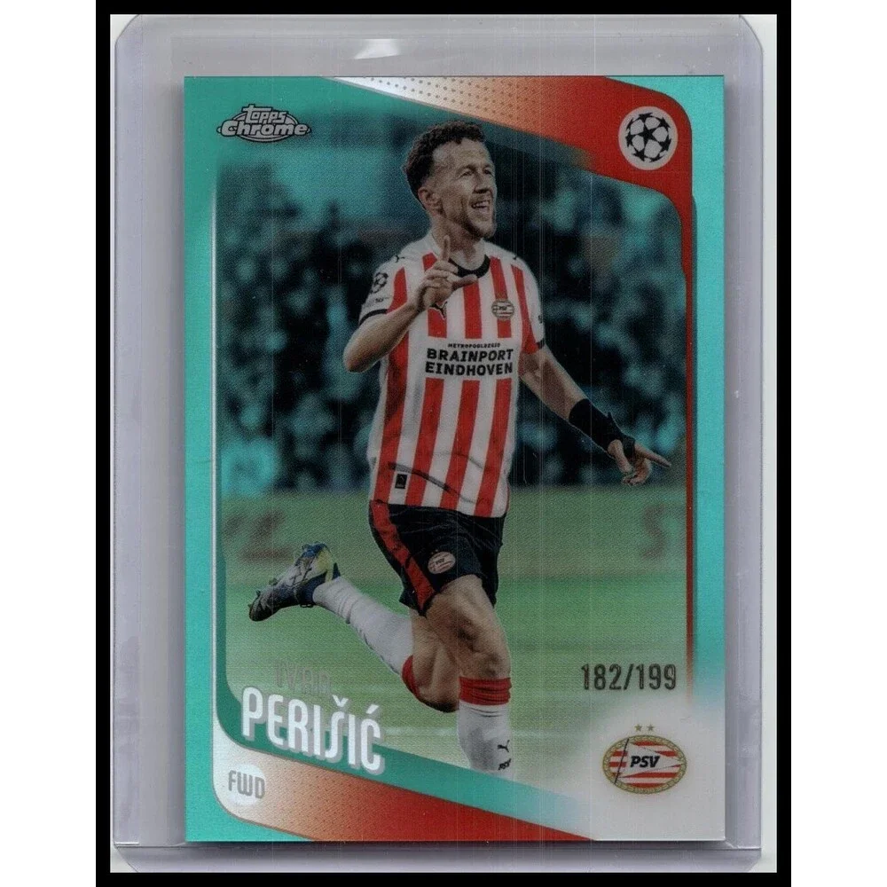 2025-26 Topps Chrome UEFA Ivan Perišić #139 PSV Eindhoven Aqua Refractor #/199